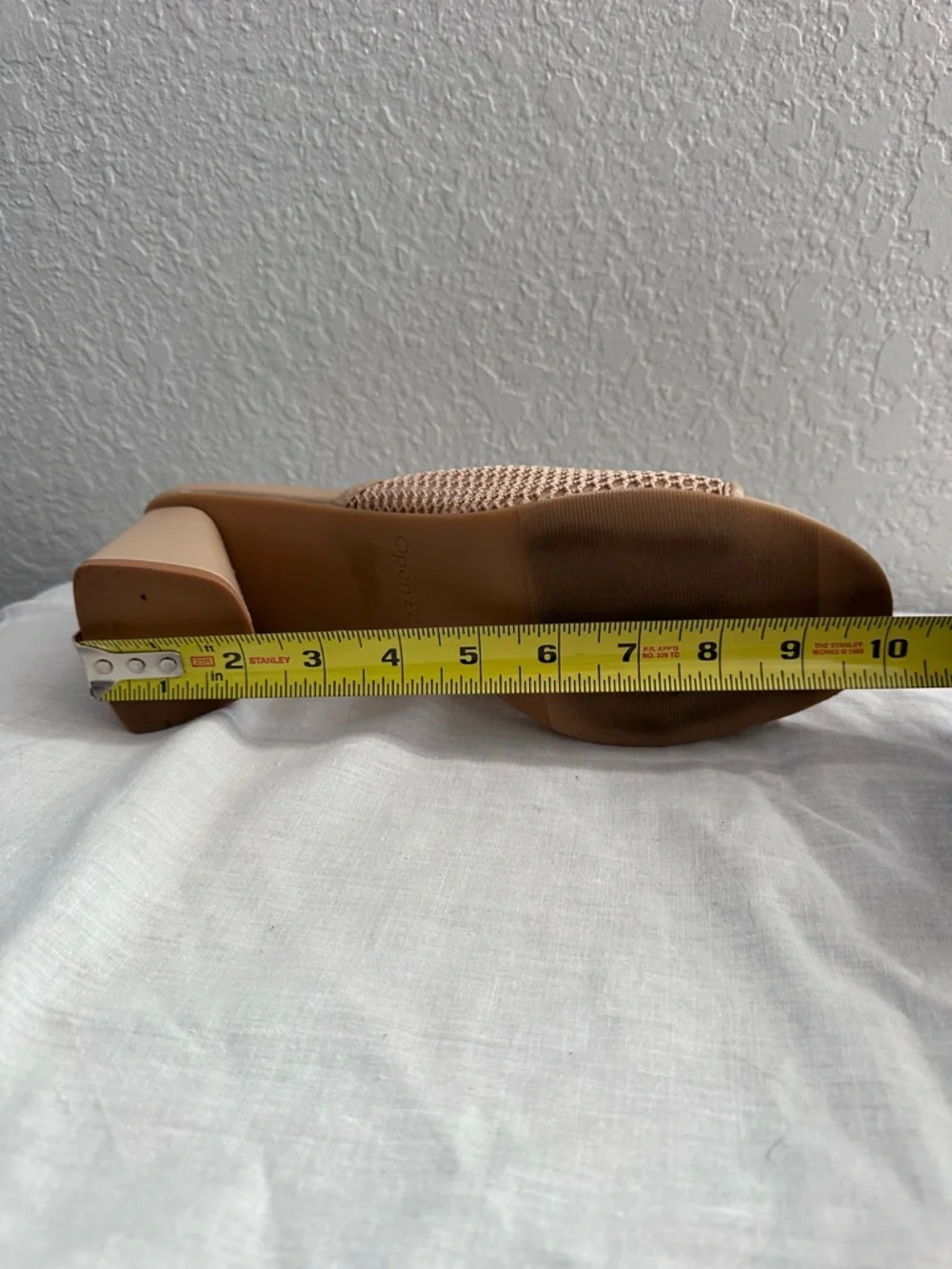 Open Edit Colette Mesh Mule Heels Beige Block Heel Sandals Size 11 - Picture 9 of 11